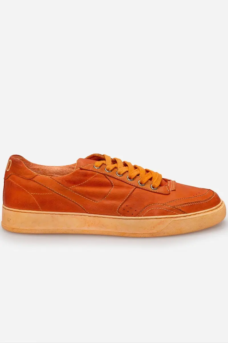 Sneakers uomo Santiago in pelle arancio