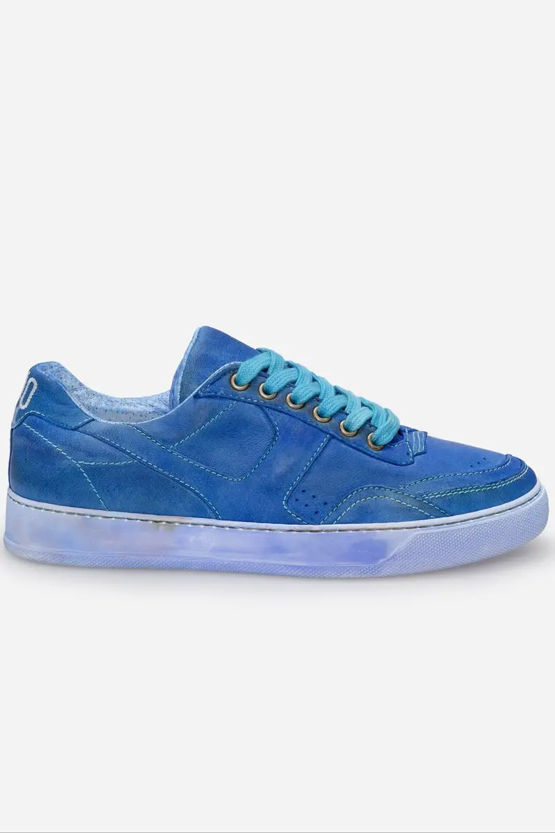 Sneakers uomo Santiago in pelle blu