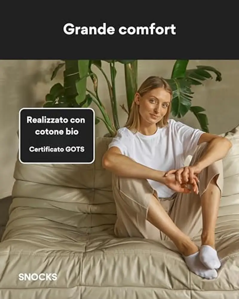 Snocks Calze Uomo Bianco 796149 miniatura 2