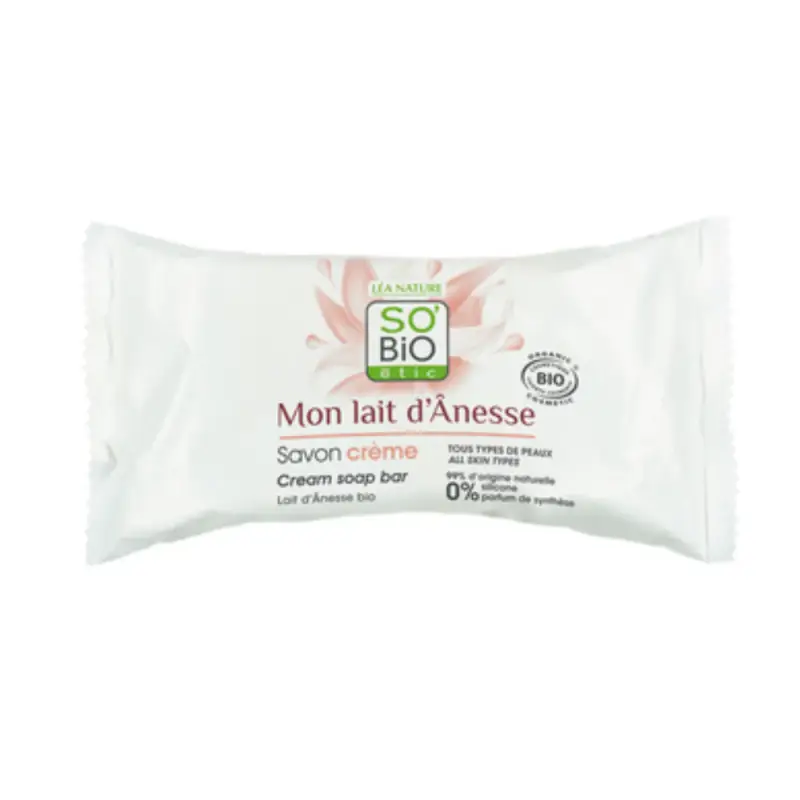 LÉa nature so bio étic Mon Lait d'Anée - Sapone Cremoso Viso al Latte d'Asina, 100 g