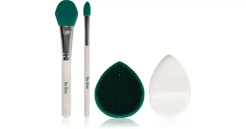 Complete Set per la cura del viso spazzola detergente in silicone + spugnetta detergente + applicatore per maschera viso 2 pezzi