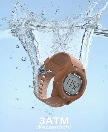 SOCICO Orologio Digitale Da Uomo, Sportivo, Militare, Impermeabile, Cronografo, Per Uomo, Con Illuminazione A Led miniatura 2