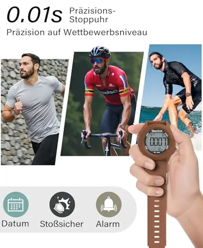 SOCICO Orologio Digitale Da Uomo, Sportivo, Militare, Impermeabile, Cronografo, Per Uomo, Con Illuminazione A Led miniatura 3