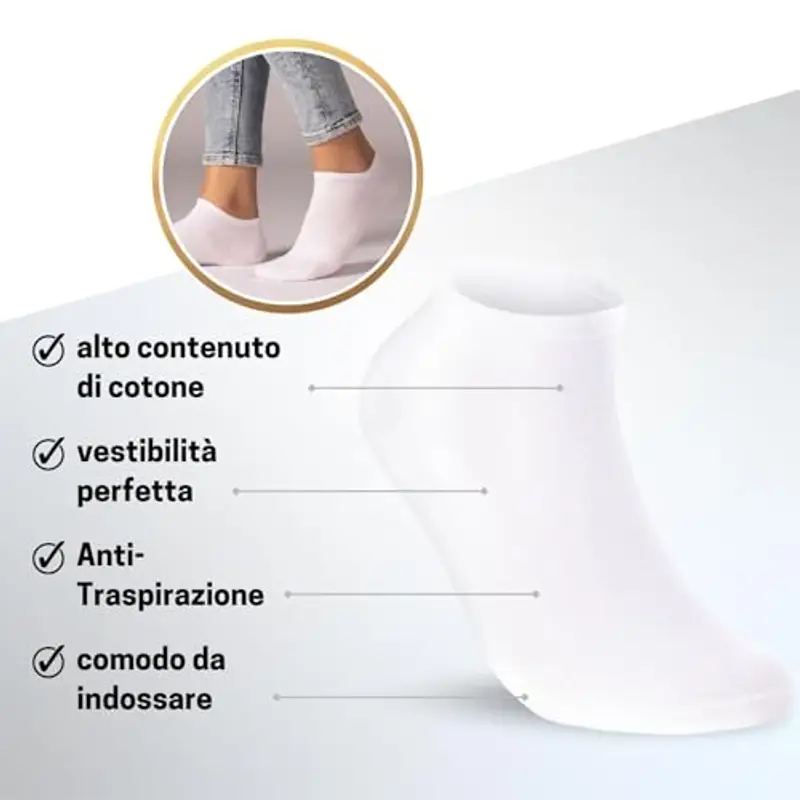 Sockenkauf24 Calze Donna Bianco 2457505 miniatura 3