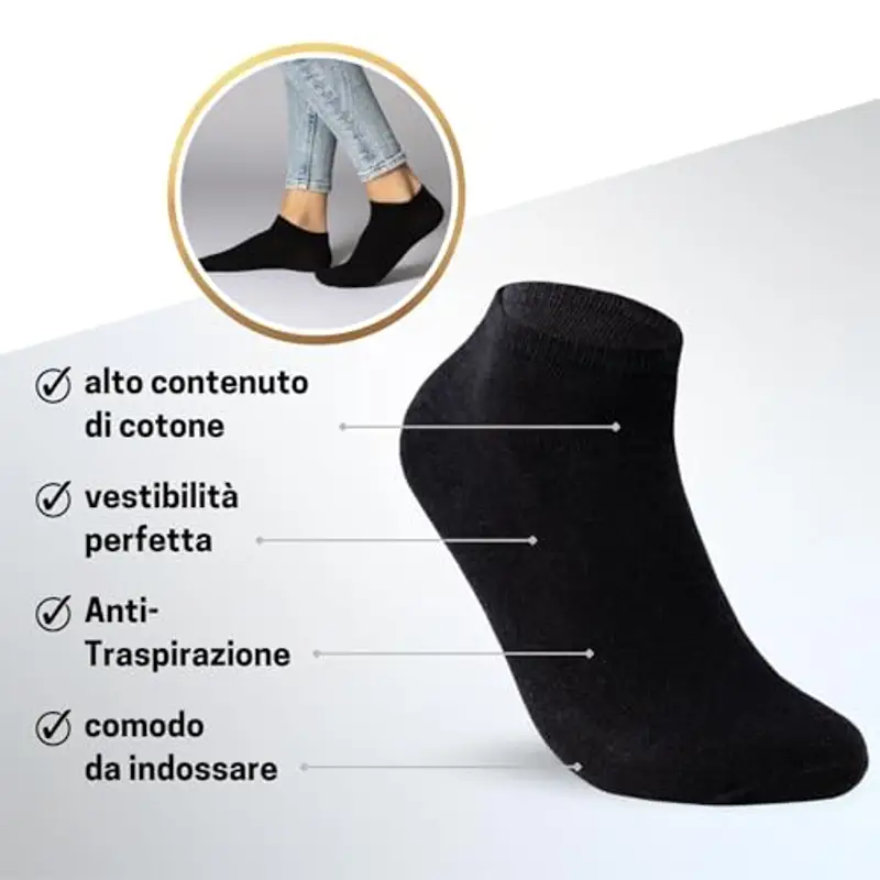 Sockenkauf24 Calze Donna Nero 2457506 miniatura 3