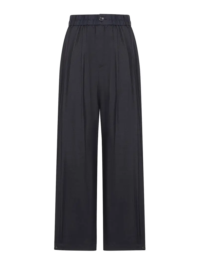Pantaloni Vernon in seta stretch Nero