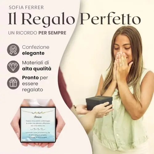 SOFIA FERRER Regali Originali Per Amiche, Bracciale Argento 925 Donna con Dedica Emozionante, Braccialetto miniatura 2