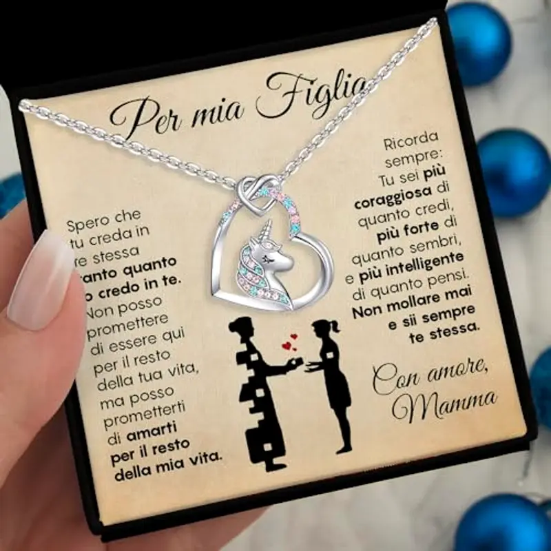 SOFIA FERRER Regalo Bambina 10 Anni, Collana Unicorno, Regali Bambina 7, 8, 9, 10, 11 Anni, Collana Ragazza Argento 925, Regalo Ragazza 12 Anni Femmina, Idee Regali Bimba, Natale (MAMMA) miniatura 2