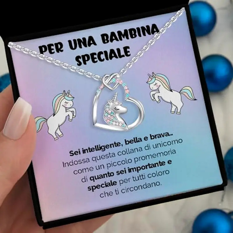 SOFIA FERRER Regalo Bambina 10 Anni, Collana Unicorno, Regali Bambina 7, 8, 9, 10, 11 Anni, Collana Ragazza Argento 925, Regalo Ragazza 12 Anni Femmina, Idee Regali Bimba, Natale (PROMEMORIA) miniatura 2