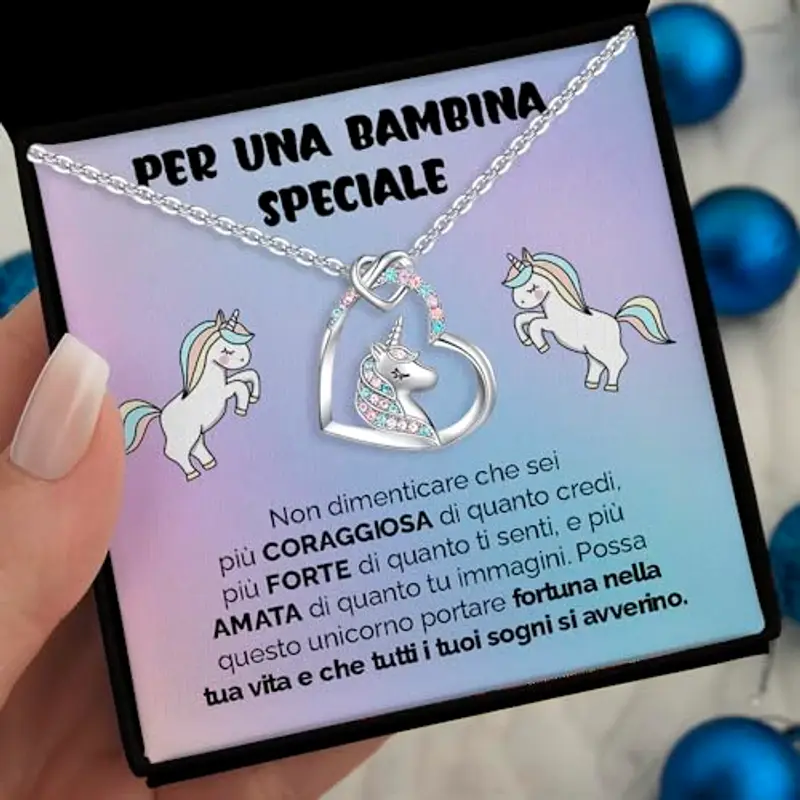 SOFIA FERRER Regalo Bambina 10 Anni, Collana Unicorno, Regali Bambina 7, 8, 9, 10, 11 Anni, Collana Ragazza Argento 925, Regalo Ragazza 12 Anni Femmina, Idee Regali Bimba, Natale (SOGNI) miniatura 2