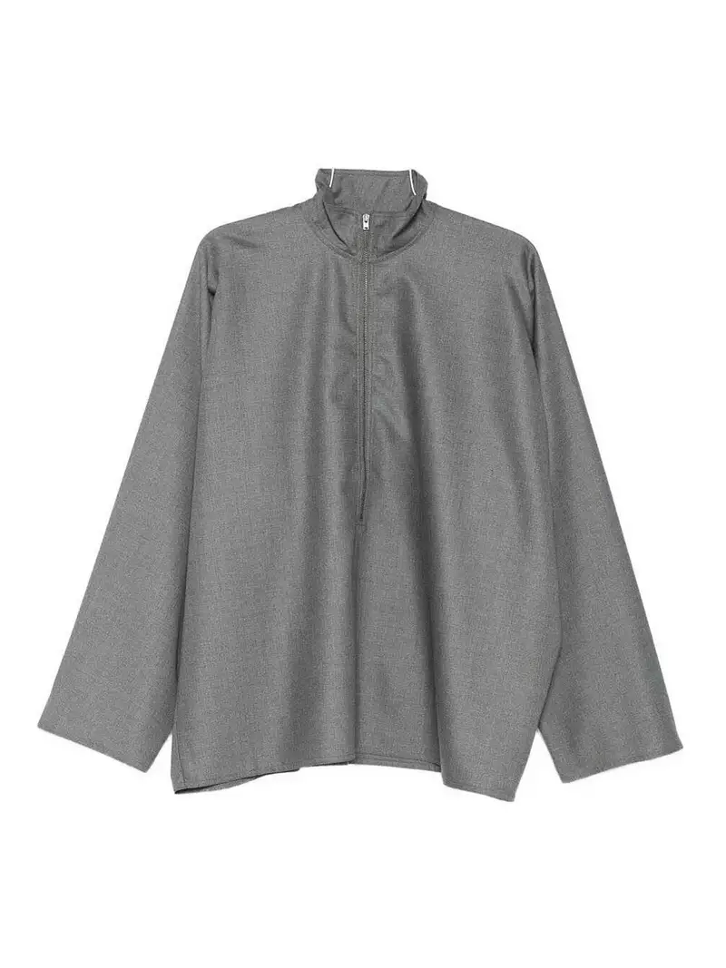 Camicia Con Cerniera Frontale Grigio