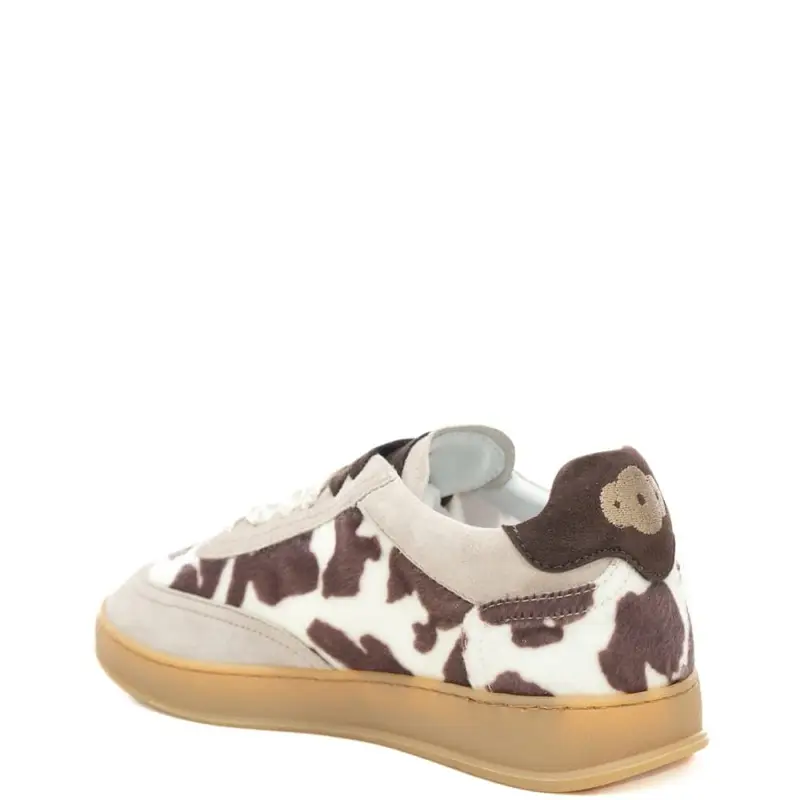 sneakers da donna amalfi in suede con stampa maculata marrone miniatura 3