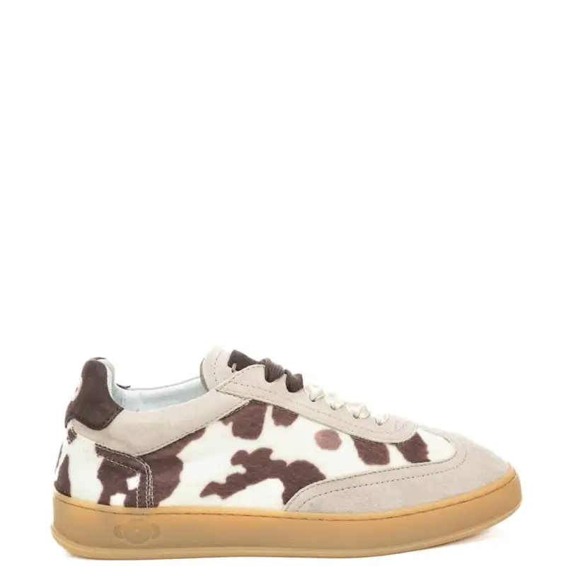 sneakers da donna amalfi in suede con stampa maculata marrone