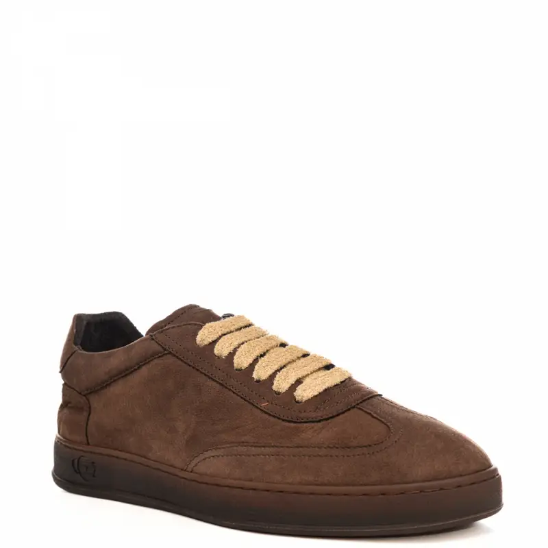 sneakers da uomo akira in suede con lacci in pile moro miniatura 2