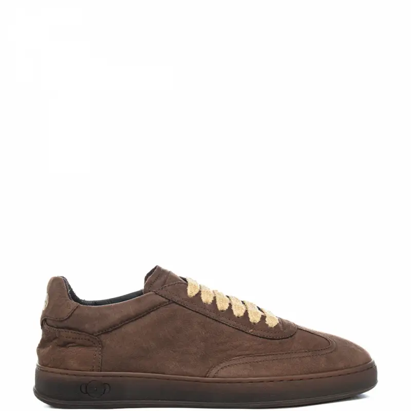 sneakers da uomo akira in suede con lacci in pile moro