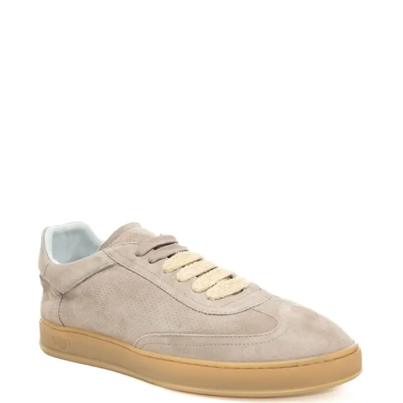sneakers da uomo amalfi in suede con fondo in gomma a contrasto colore grigio miniatura 2