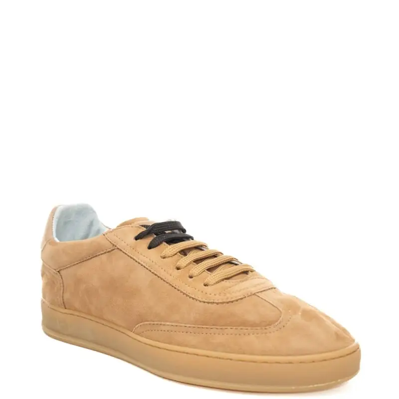 sneakers da uomo in suede con lacci ecru miniatura 2