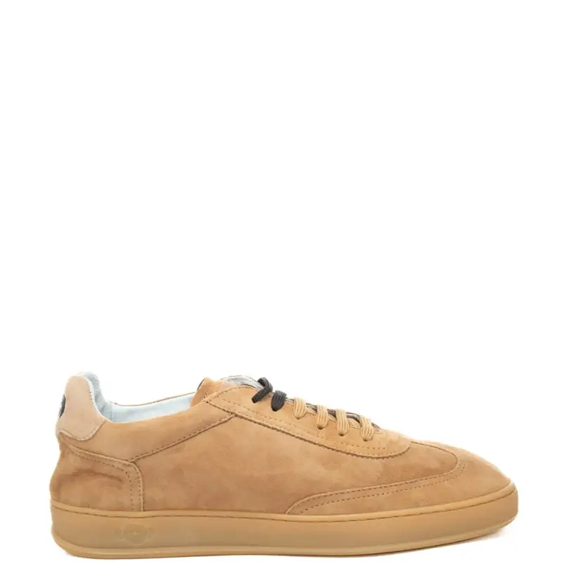 sneakers da uomo in suede con lacci ecru