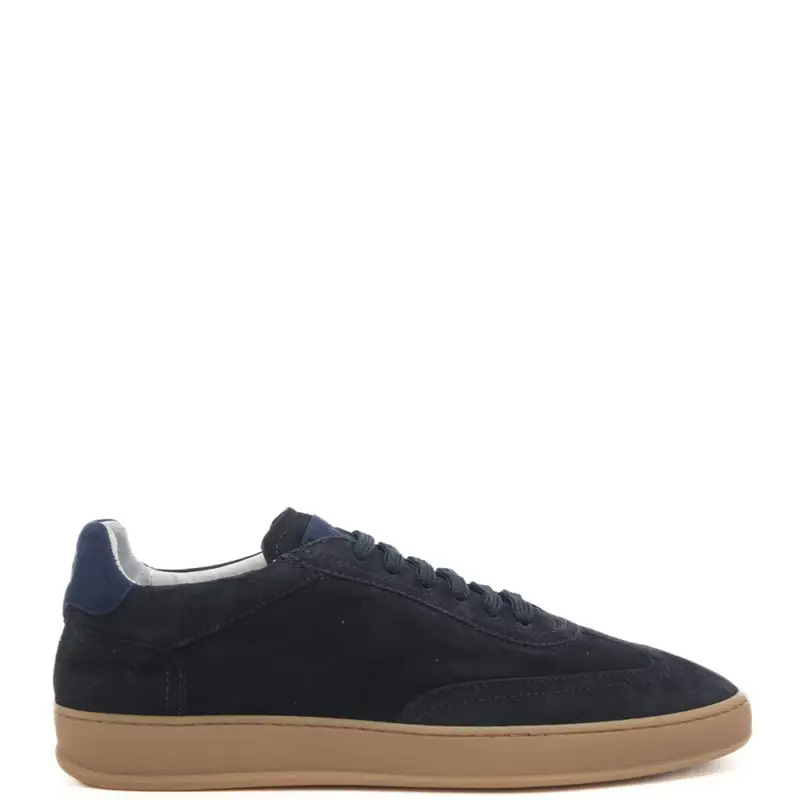 sneakers da uomo in suede con lacci navy rive