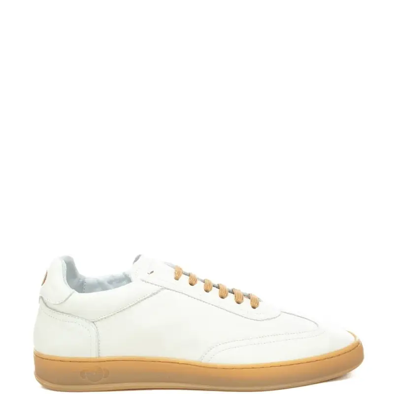 sneakers da uomo vieste in pelle con inserti a contrasto colore bianco