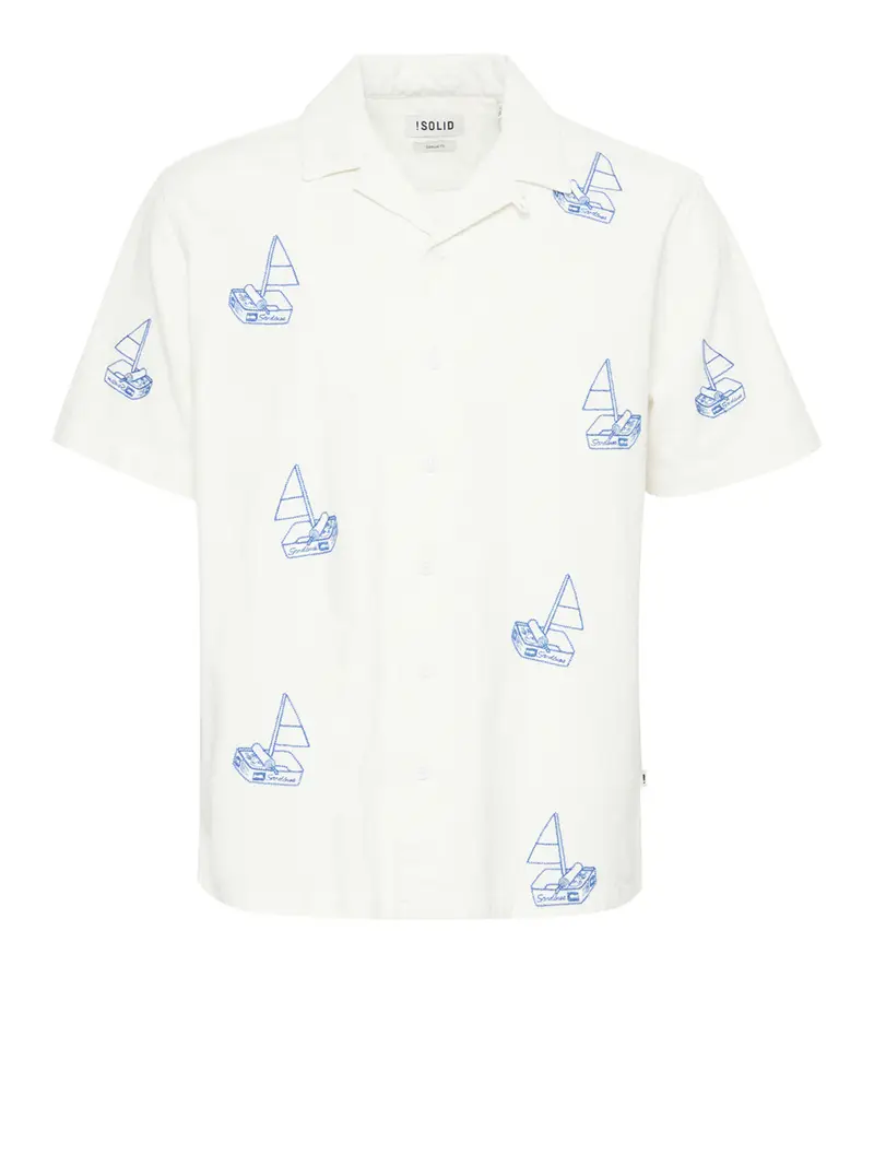 camicia casual solid da uomo - bianco