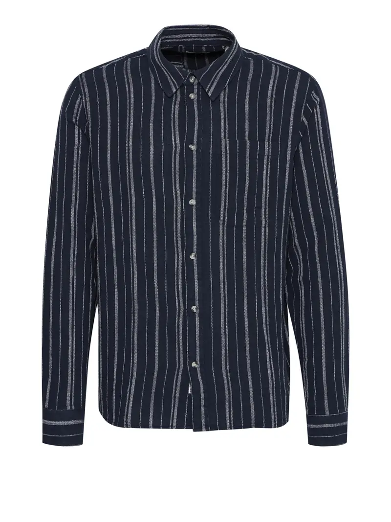 camicia casual solid da uomo - blu