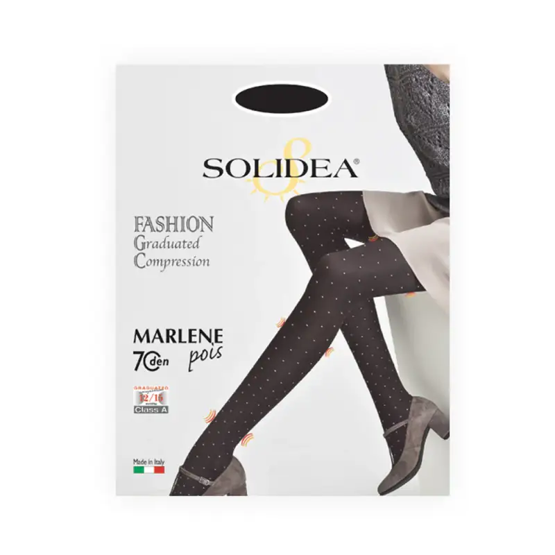 Marlene Pois Collant Opachi 70 Den Compressione 12 15mmHg 4XL Nero