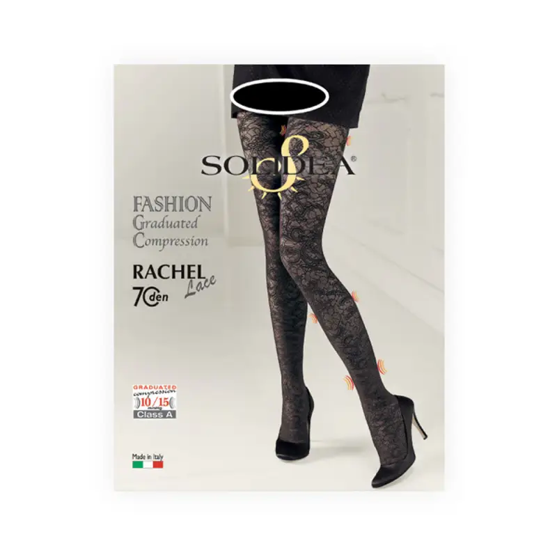 Rachel 70 Den Lace Collant Pizzo Compressione 10 15mmHg 3ML Moka