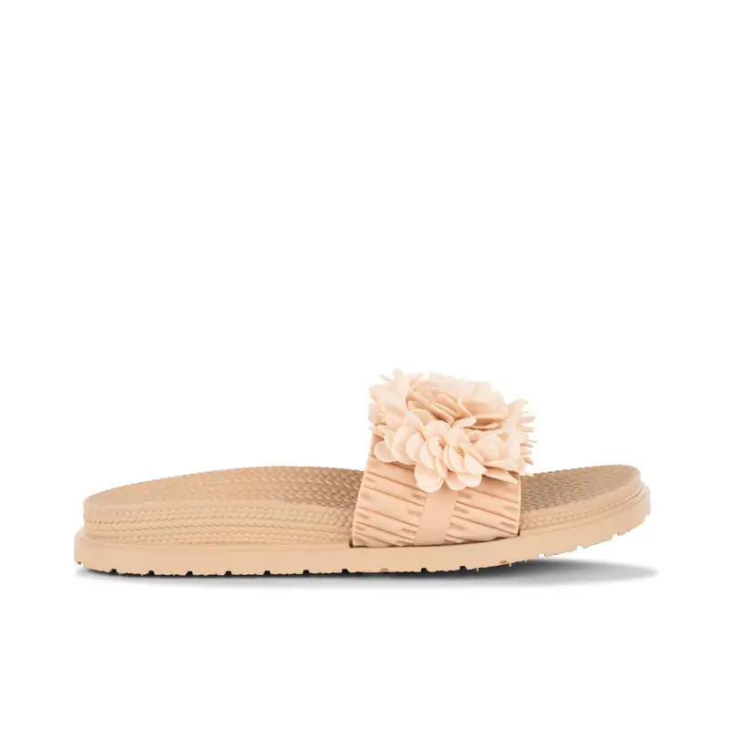 Ciabatte biege da donna da mare con fiori