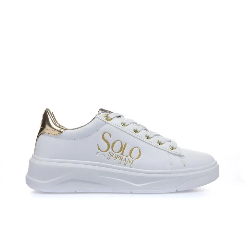 Sneakers bianche con suola chunky e logo laterale
