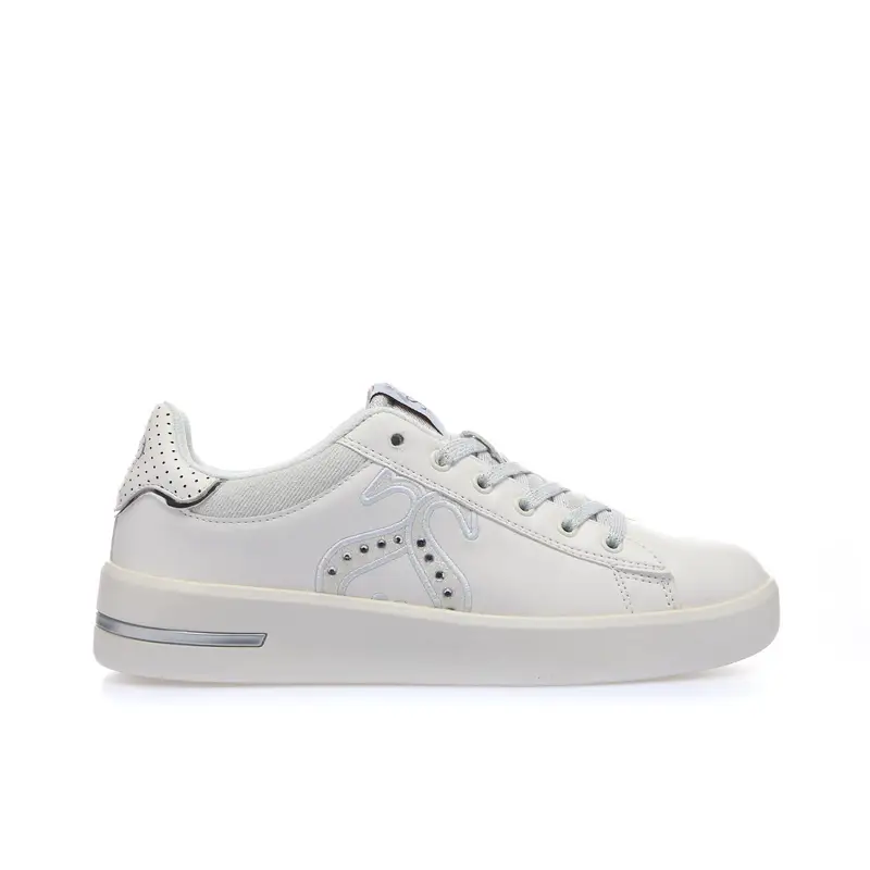 Sneakers bianche da donna con logo con strass