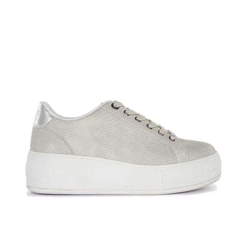 Sneakers grigie da donna con suola platform
