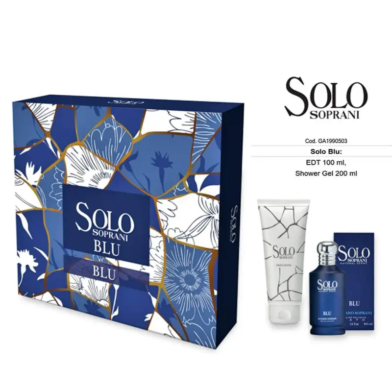 Luciano Soprani SOLO blu EDT 100 ml+ Gel Doccia 200ml