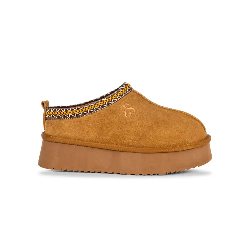 Sabot gialli da donna con suola platform e interno in eco-pelo