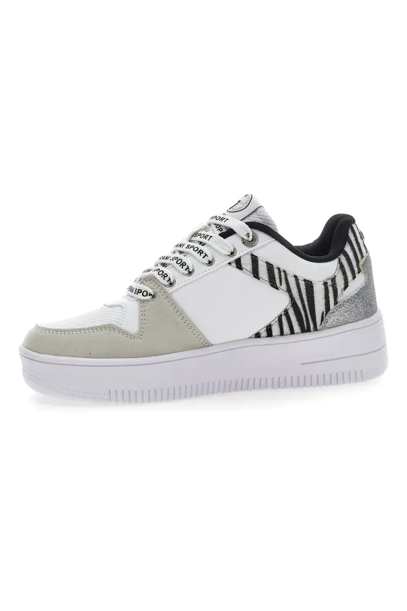 Sneakers Flatform Soprani Alex Bianche Animalier [WHITE miniatura 3