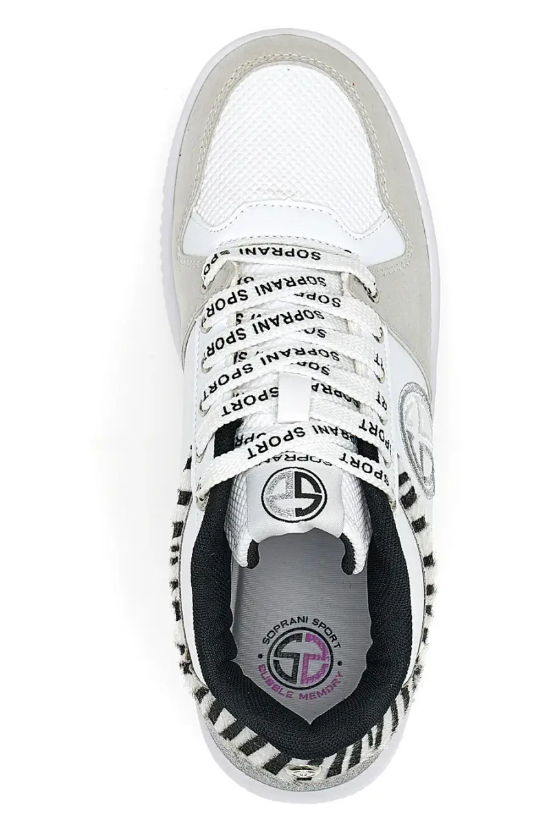 Sneakers Flatform Soprani Alex Bianche Animalier [WHITE miniatura 5
