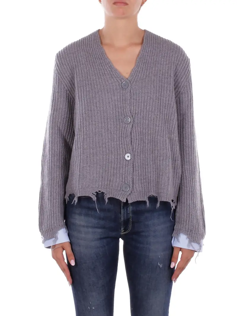 Solotre Cardigan Donna Argento 2954388