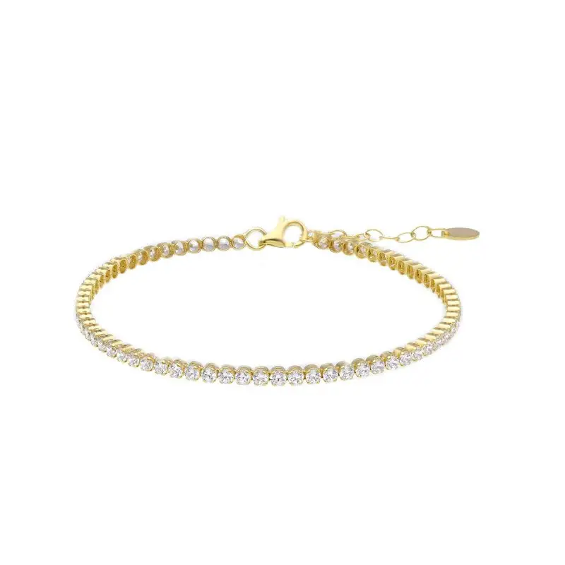 Bracciale Tennis In Oro Giallo 9 Ct Con Zirconia Cubica - Songa Antonio