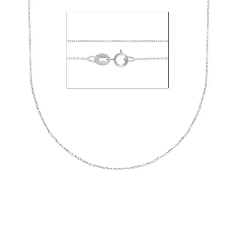 Catena Girocollo Elegante In Oro Bianco 18 Ct 45Cm - Songa Antonio