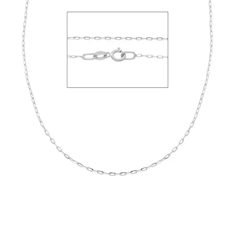 Catena Girocollo In Oro Bianco 18 Carati 50Cm Songa Antonio