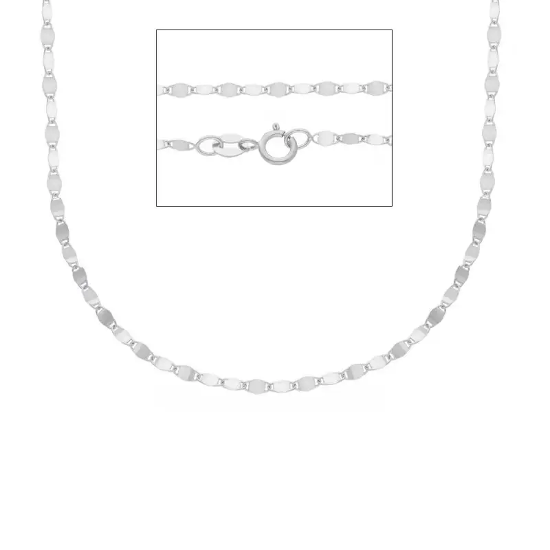 Catena Girocollo In Oro Bianco 18 Carati 50Cm - Songa Antonio