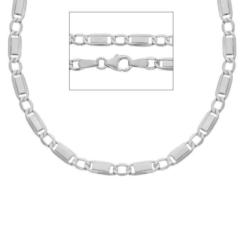 Catena Girocollo In Oro Bianco 18 Ct 50Cm - Songa Antonio