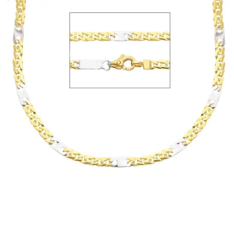 Catena Girocollo In Oro Giallo E Bianco 18 Ct 50Cm - Songa Antonio