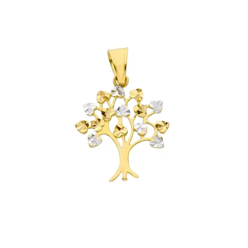 Ciondolo Elegante In Oro Giallo E Bianco 18 Ct - Songa Antonio