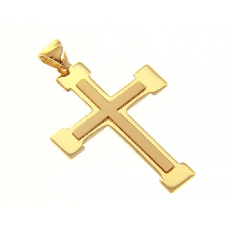 Croce In Oro Giallo Elegante Per Uomo E Donna - Songa Antonio