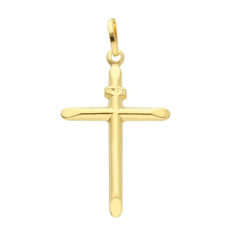 Croce Pendente In Oro Giallo 18 Carati - Songa Antonio Gioielli