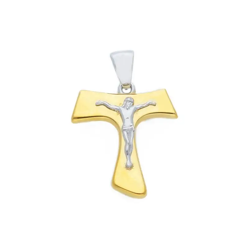 Croci Con Cristo - Oro Giallo E Bianco - Songa Antonio