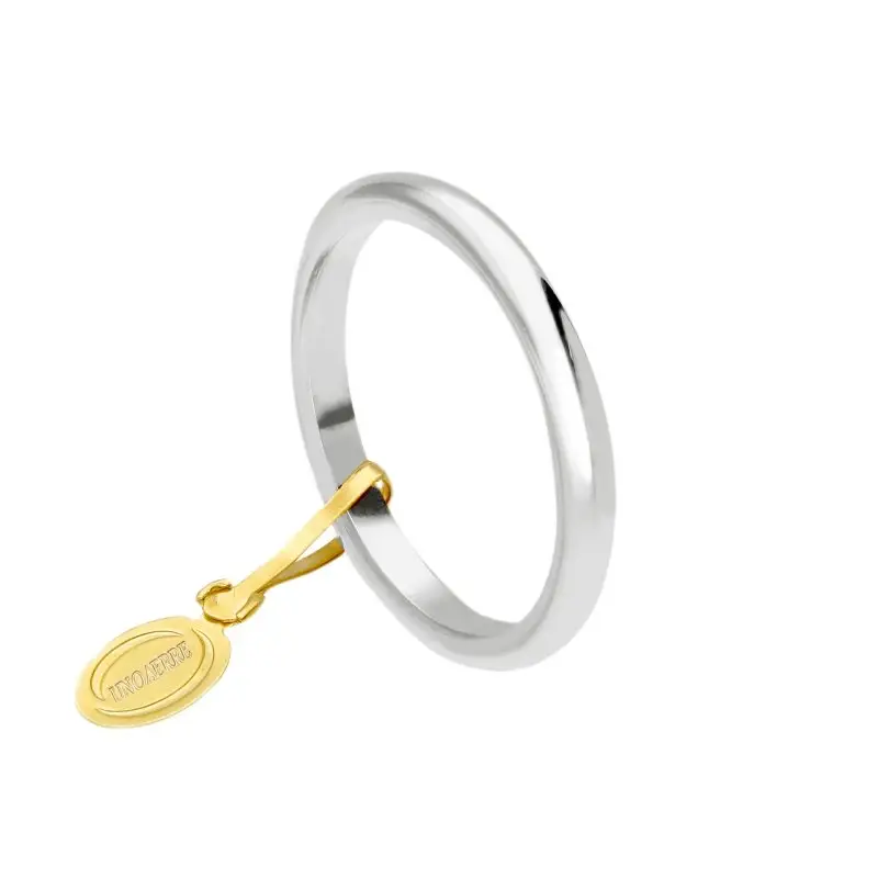 Fede Nuziale In Oro Bianco 18 Carati - Songa Antonio