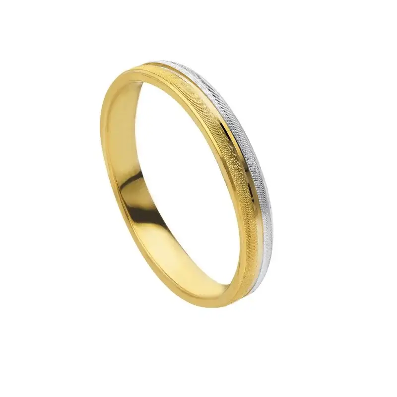 Fedi Nuziali In Oro Giallo E Bianco 18 Carati - Songa Antonio