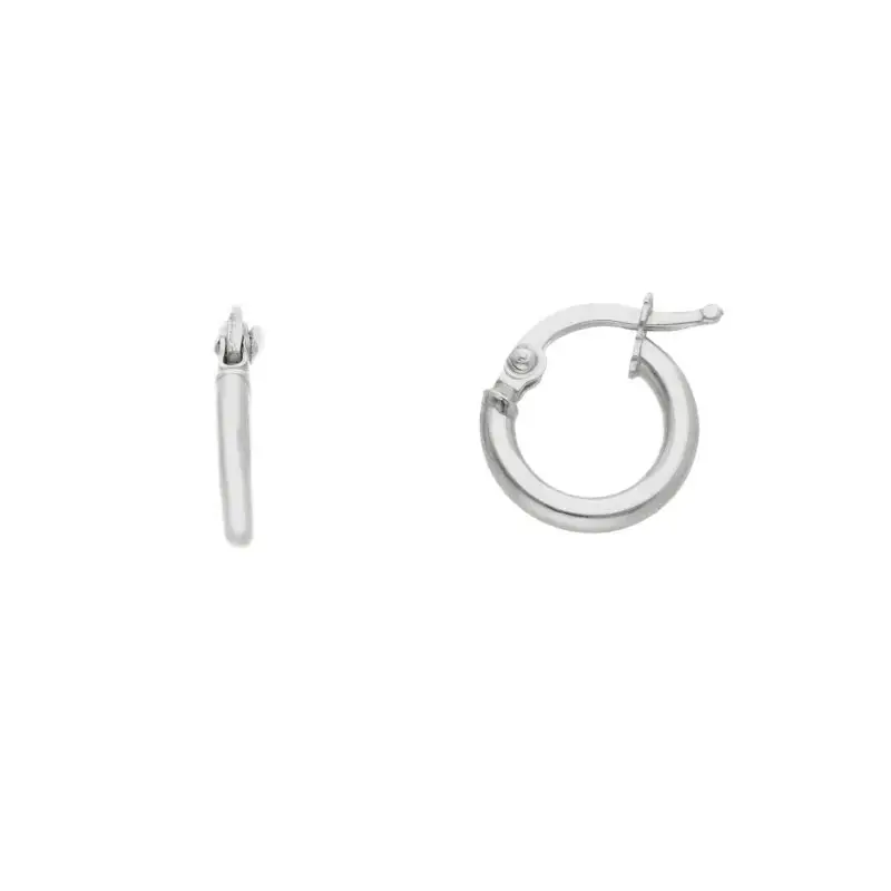 Orecchini A Cerchio In Oro Bianco 18 Ct Ø 7Mm - Songa Antonio